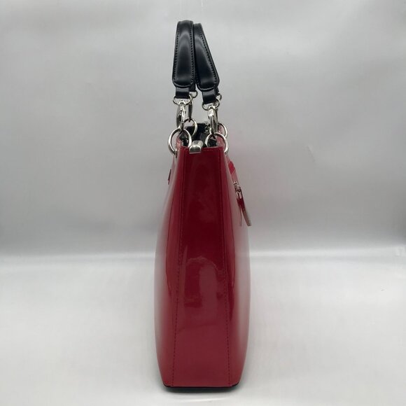 Beijo Red Patent Leather Briefcase Shoulder Bag - Picture 3 of 11